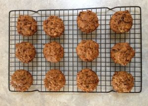 Cooked carrot cake muffins