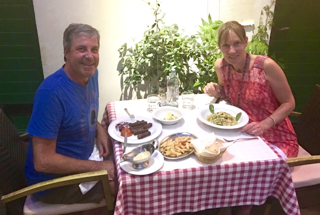 Enjoying a simple meal in Split Croatia